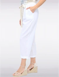 Pantalon Ceinturé Lin Chic par Froccella