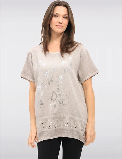 Haut Floral Métallique Dentelle par Froccella