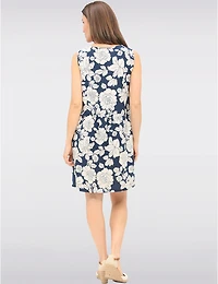Manteaux | La maison du manteau au Québec Robe Sans Manches en Mélange de Lin Imprimé Floral Abstrait & Poches par Devia