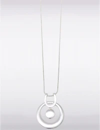 Manteaux Manteaux | La maison du manteau au Québec Collier Argenté Intemporel Hypoallergénique avec Pendentif Circulaire Audacieux