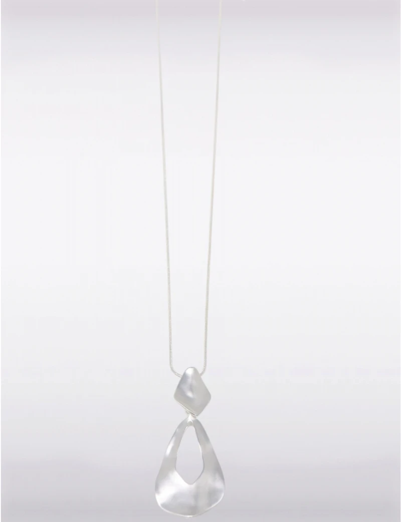 Manteaux Manteaux | La maison du manteau au Québec Collier Texturé Chic Hypoallergénique avec Pendentif Martelé Argenté