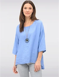 Manteaux Manteaux | La maison du manteau au Québec Haut Fluide à Ourlet Asymétrique Manches 3/4 Col Rond et Collier par Froccella