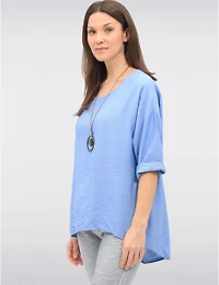 Manteaux Manteaux | La maison du manteau au Québec Haut Fluide à Ourlet Asymétrique Manches 3/4 Col Rond et Collier par Froccella