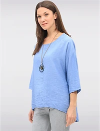 Manteaux Manteaux | La maison du manteau au Québec Haut Fluide à Ourlet Asymétrique Manches 3/4 Col Rond et Collier par Froccella