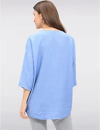 Manteaux Manteaux | La maison du manteau au Québec Haut Fluide à Ourlet Asymétrique Manches 3/4 Col Rond et Collier par Froccella