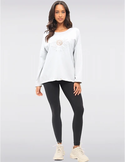 Haut Tricot Appliqué Tournesol par Froccella
