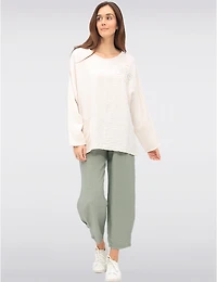 Haut Appliqué Fleur Froissé par Froccella