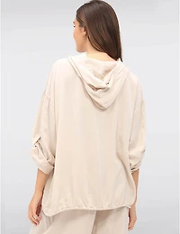 Manteaux | La maison du manteau au Québec Haut Polyvalent Boutonné à Capuche Manches 3/4 & Poches Poitrine par Froccella