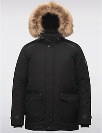 Parka en Éco-Duvet à Capuche avec Fourrure Vegan Amovible par Point Zero