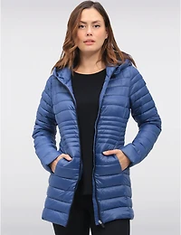 Manteaux | La maison du Manteau au Québec Long Végan Matelassé en Eco-duvet Ultraléger avec Capuche par Point Zero