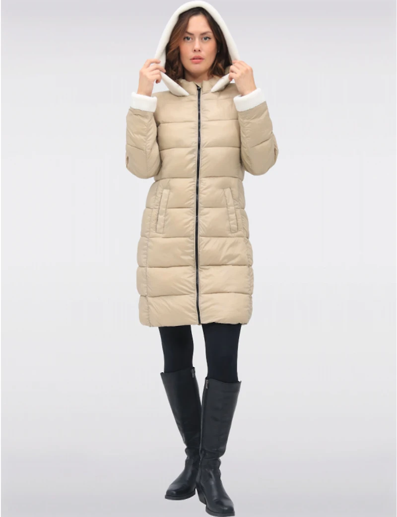 Doudoune Longue Capuche Vegan par Point Zero