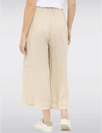 Manteaux Manteaux | La maison du manteau au Québec Pantalon Large Décontracté en Lin à Taille Haute Ceinturé à Nouer par Froccella