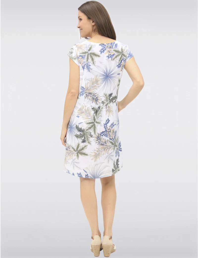 Manteaux Manteaux | La maison du manteau au Québec Robe Midi Élégante Imprimé Floral en Mélange de Lin Léger par Froccella