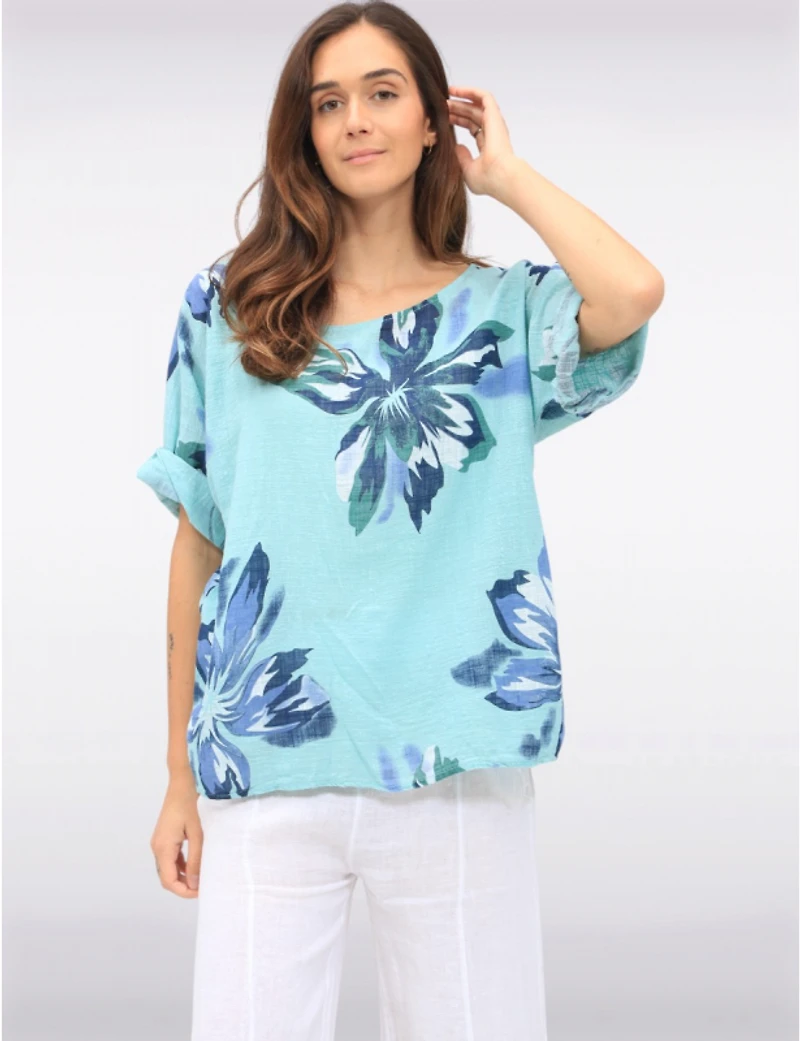 Haut Coton Imprimé Floral par Froccella