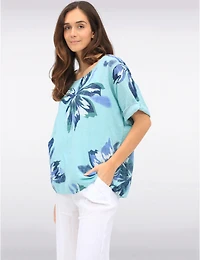 Haut Coton Imprimé Floral par Froccella