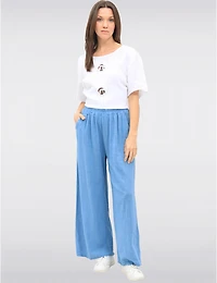 Pantalon Large Coton Froccella
