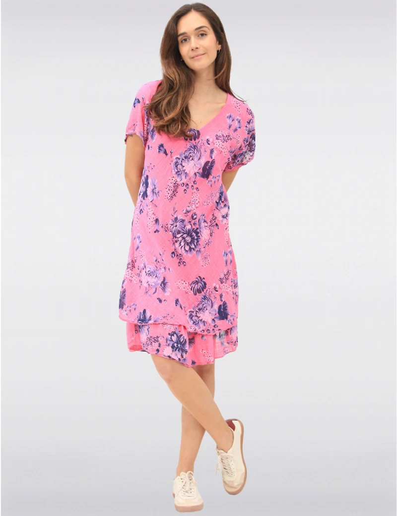 Robe V-neck Fleurie Froccella