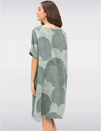 Robe Col Fendu Imprimé Spirale par Froccella