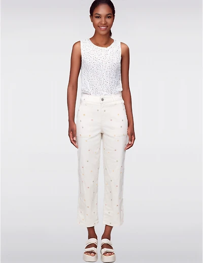 Pantalon Cropped Brodé par Charlie B.