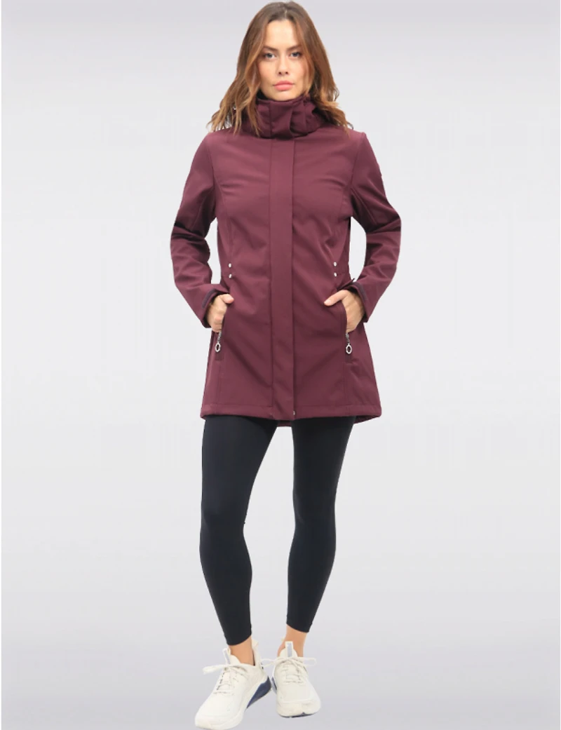 Manteaux | La maison du Manteau au Québec Actif À Capuche Amovible Softshell Réglable Breathe-tech® Vegan Par Saki