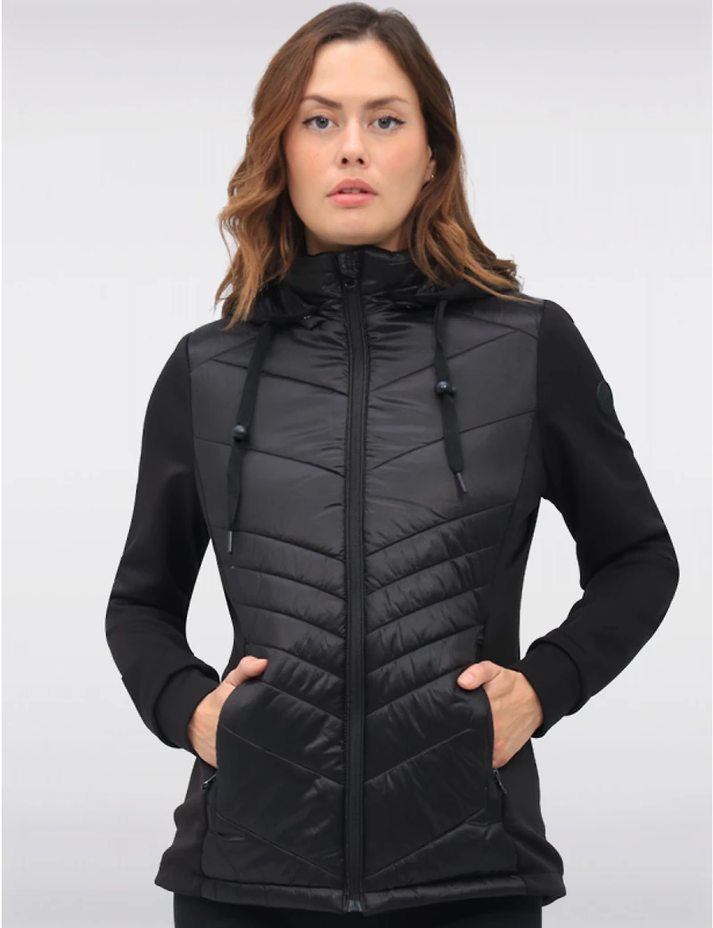 Manteaux | La maison du manteau au Québec Veste Matelassée Vegan Breathe-tech® Avec Manches Et Capuche en Tricot Par Saki