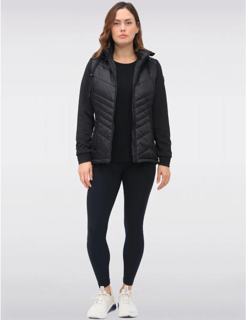 Manteaux | La maison du manteau au Québec Veste Matelassée Vegan Breathe-tech® Avec Manches Et Capuche en Tricot Par Saki