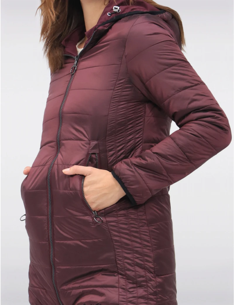 Manteaux | La maison du manteau au Québec Veste Matelassée Réversible Vegan Résistante À L'eau Capuche Amovible Par Saki