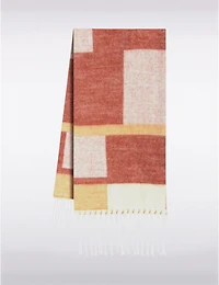 Manteaux | La maison du manteau au Québec Foulard à Carreaux Ultra-doux Blocs de Couleur avec Franges des Deux Côtés