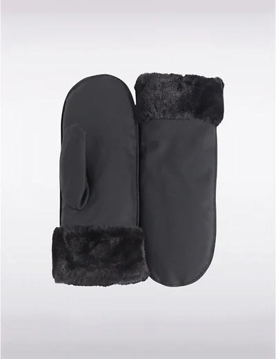 Manteaux Manteaux | La maison du manteau au Québec Mitaines Noires Luxueuses en Fausse Fourrure avec Doublure Douce et Cozy