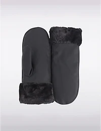 Manteaux Manteaux | La maison du manteau au Québec Mitaines Noires Luxueuses en Fausse Fourrure avec Doublure Douce et Cozy