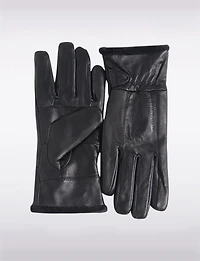 Gants Élégants en Cuir Véritable avec Surpiqûres et Compatibilité Écran Tactile