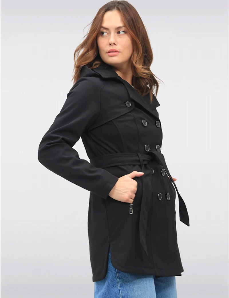Manteaux | La maison du manteau au Québec Trench à Capuche Végan Résistant L’eau Ceinturé Double Boutonnage par Sebby