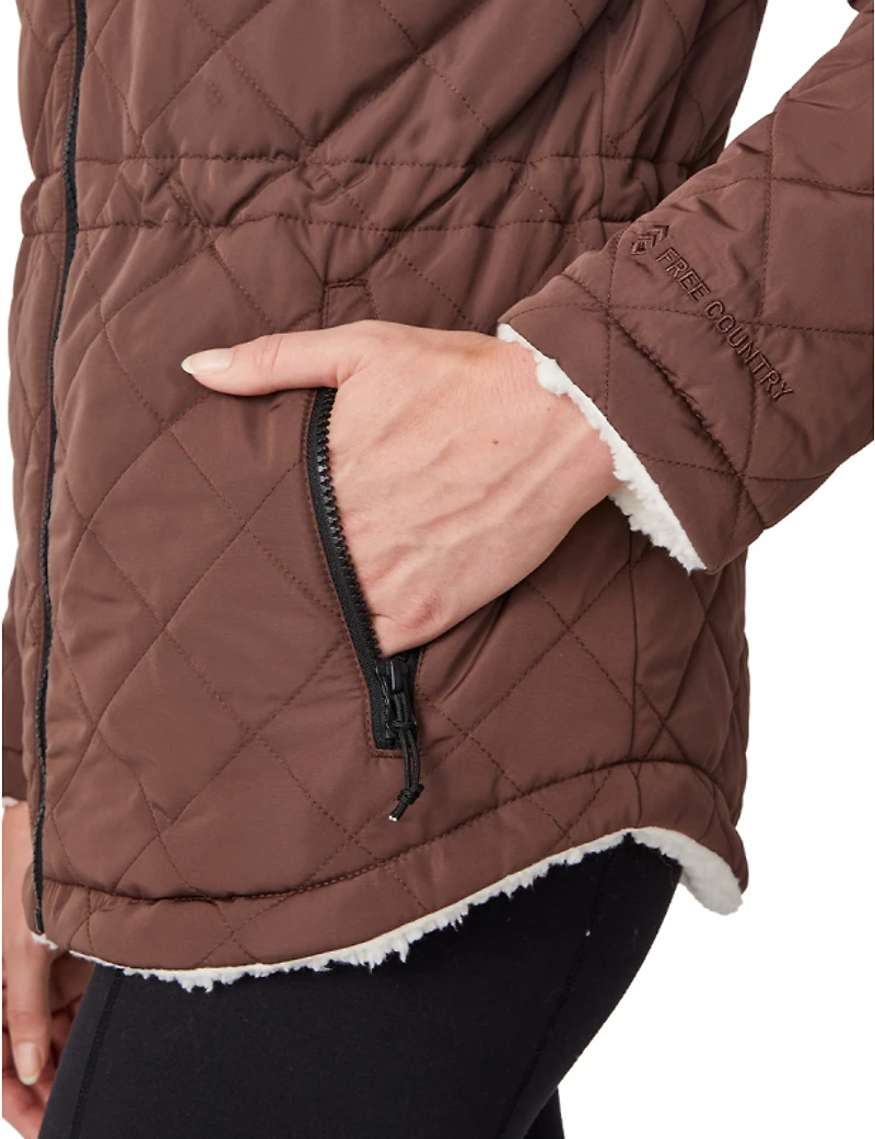 Manteaux | La maison du manteau au Québec Veste Matelassée Réversible en Sherpa par Free Country