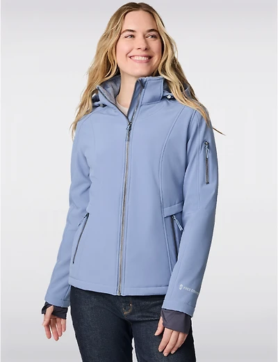 Manteaux | La maison du manteau au Québec Veste Softshell à Capuche Ajustée Doublée de Fausse Fourrure par Free Country