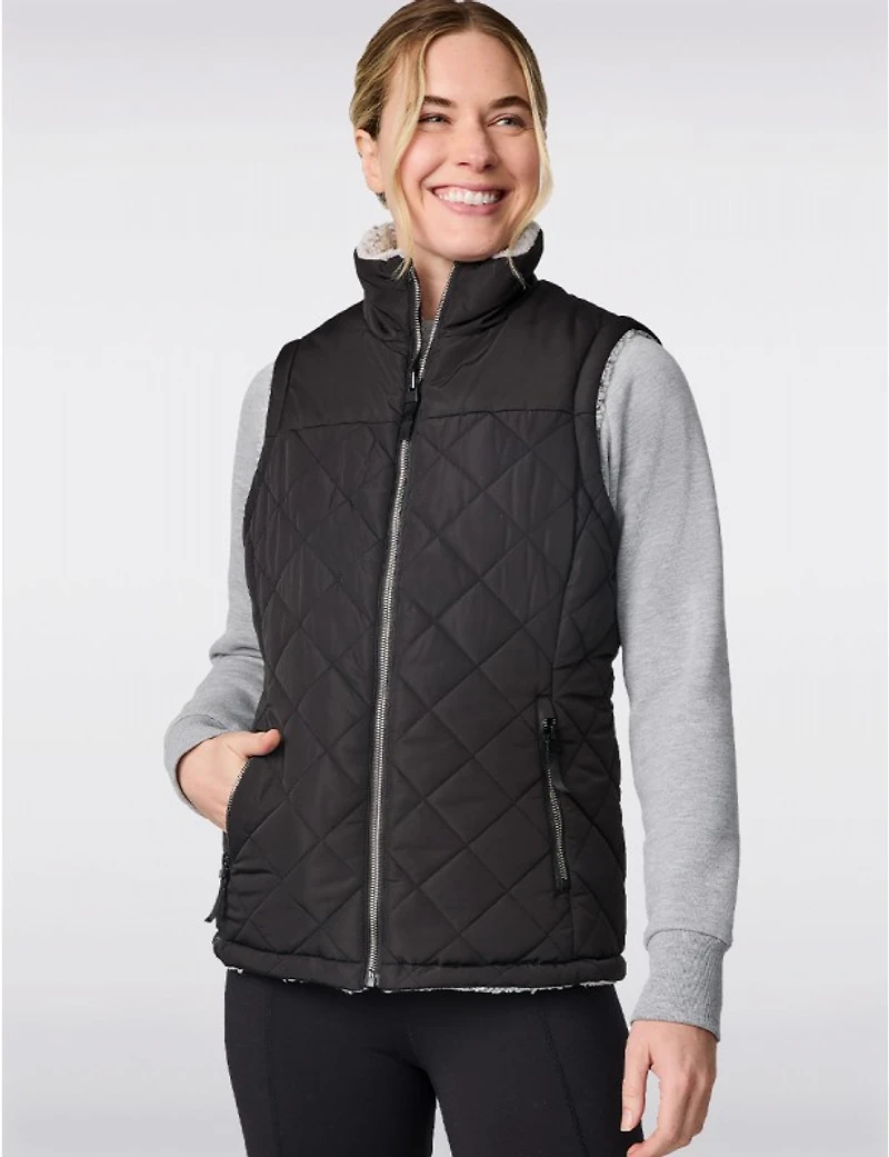 Manteaux | La maison du manteau au Québec Gilet Sherpa Matelassé Réversible et Écologique par Free Country