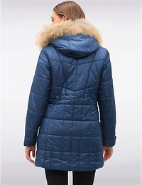 Manteaux | La maison du manteau au Québec Veste Matelassée À Poches Et Capuche Bordée De Fourrure Véritable Par Danwear