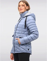 Manteaux | La maison du manteau au Québec Doudoune Matelassée Avec Poches À Rabat Zippées Et Capuche Amovible Par Danwear