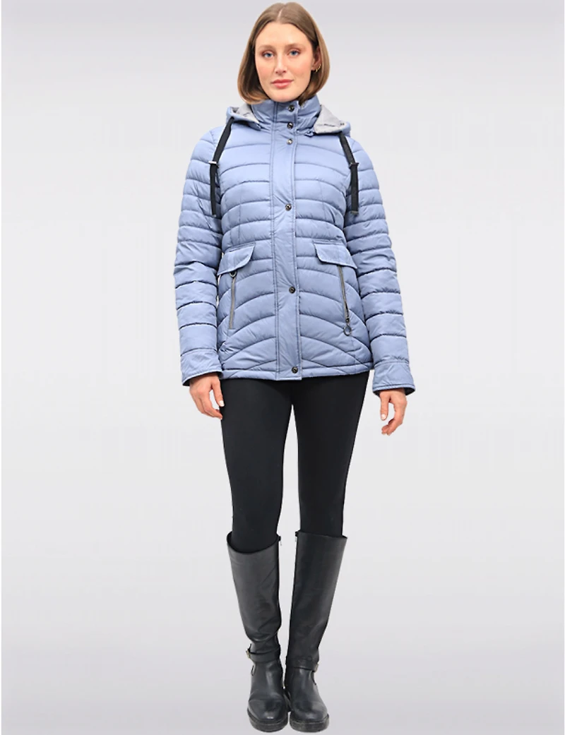 Manteaux | La maison du manteau au Québec Doudoune Matelassée Avec Poches À Rabat Zippées Et Capuche Amovible Par Danwear