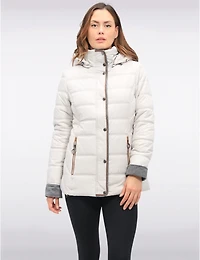 Manteaux | La maison du manteau au Québec Veste Matelassée À Bordures Brunes Poches Zippées & Capuche Amovible Par Danwear