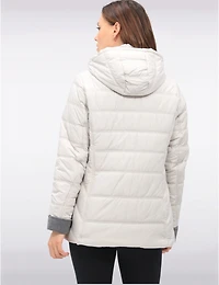 Manteaux | La maison du manteau au Québec Veste Matelassée À Bordures Brunes Poches Zippées & Capuche Amovible Par Danwear