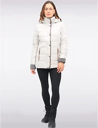 Manteaux | La maison du manteau au Québec Veste Matelassée À Bordures Brunes Poches Zippées & Capuche Amovible Par Danwear