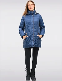 Veste Matelassée Diamant À Bordures Brunes Poches & Capuche Amovible Par Danwear