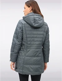 Manteaux | La maison du manteau au Québec Veste Matelassée Diamant À Bordures Brunes Poches & Capuche Amovible Par Danwear