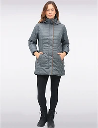 Manteaux | La maison du manteau au Québec Veste Matelassée Diamant À Bordures Brunes Poches & Capuche Amovible Par Danwear