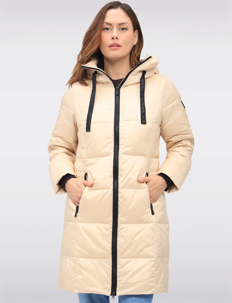 Doudoune Légère Matelassée Zippée en Duvet avec Capuche Attachée par Normann