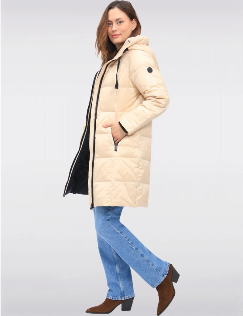 Doudoune Légère Matelassée Zippée en Duvet avec Capuche Attachée par Normann