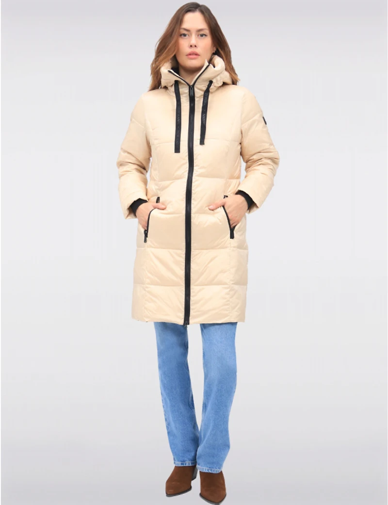 Doudoune Légère Matelassée Zippée en Duvet avec Capuche Attachée par Normann