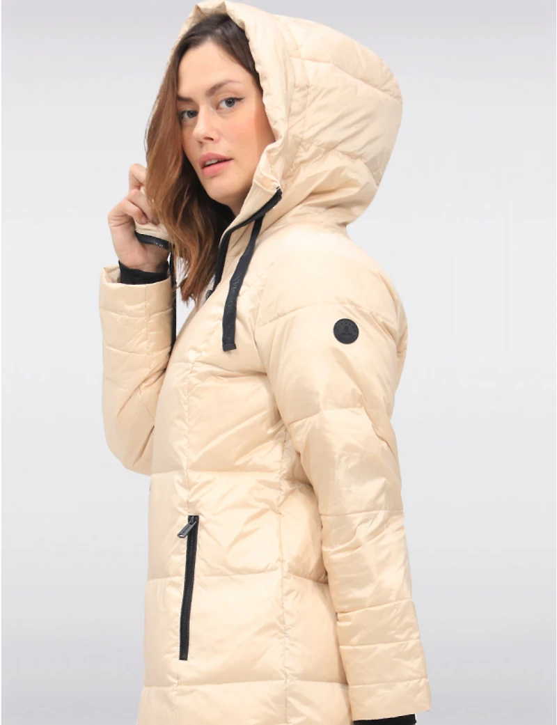 Doudoune Légère Matelassée Zippée en Duvet avec Capuche Attachée par Normann