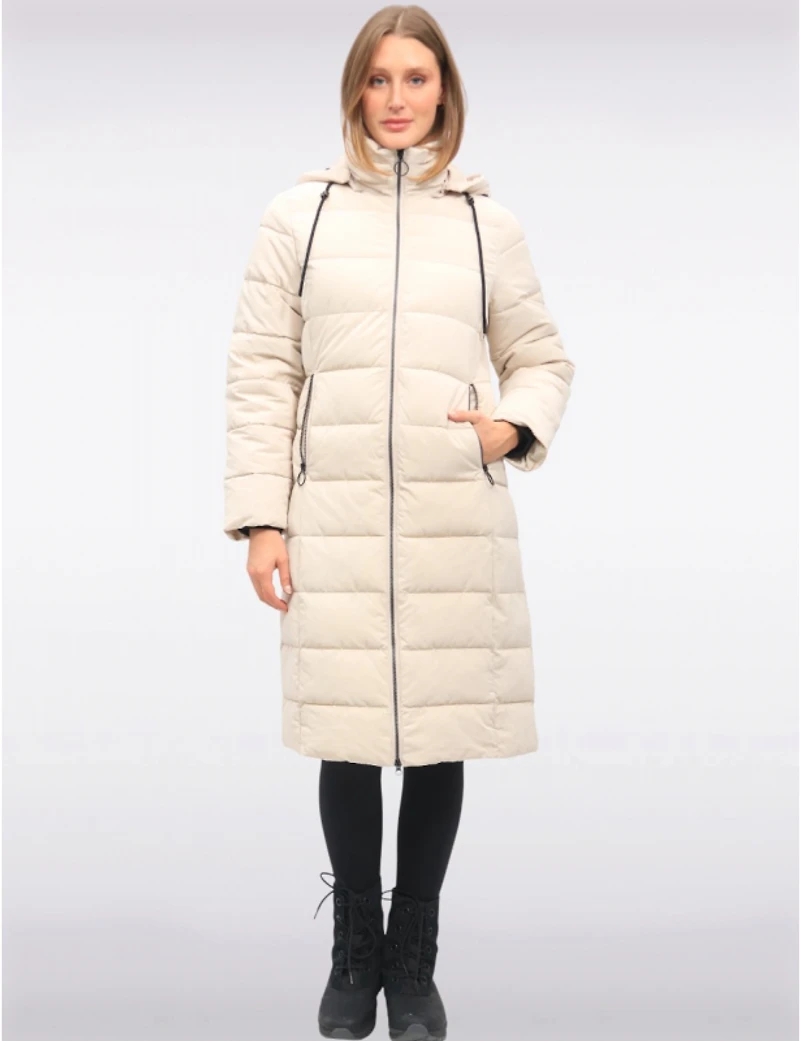 Doudoune Longue Matelassée & Isolante à Fini Avec Capuche Amovible Par Frandsen