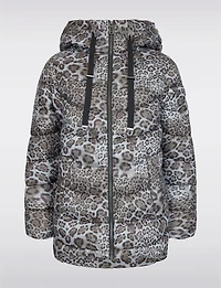 Manteaux | La maison du manteau au Québec Doudoune Courte à Coupe Droite Imprimé Guépard & Capuche  par Frandsen